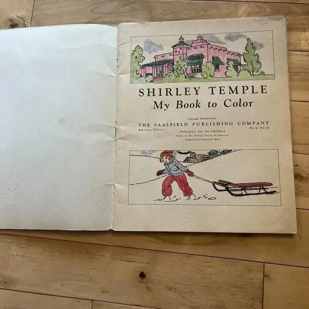 1937 Shirley Temple  MY BOOK TO COLOR coloring book #1768 Authorized Edition